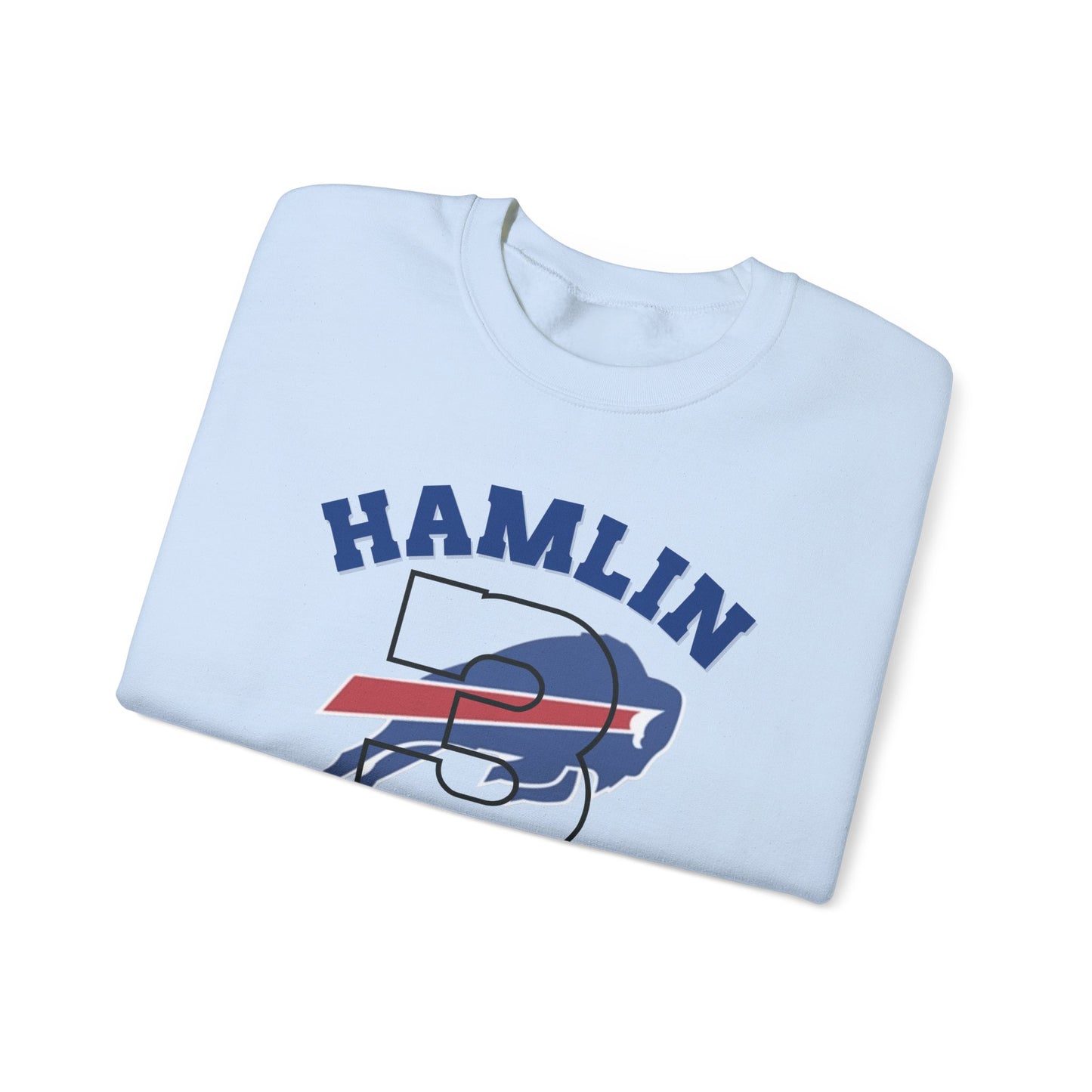 Hamlin Strong #3 Damar Hamlin Buffalo Bills Logo Crewneck Sweatshirt