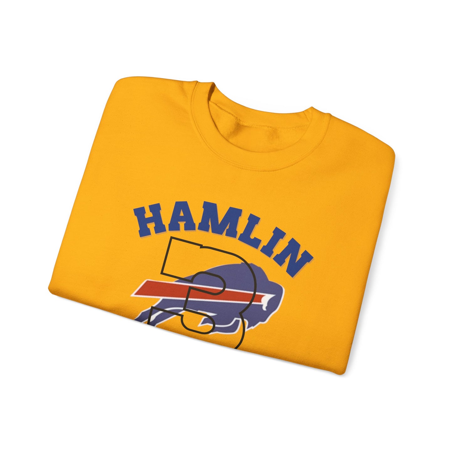 Hamlin Strong #3 Damar Hamlin Buffalo Bills Logo Crewneck Sweatshirt