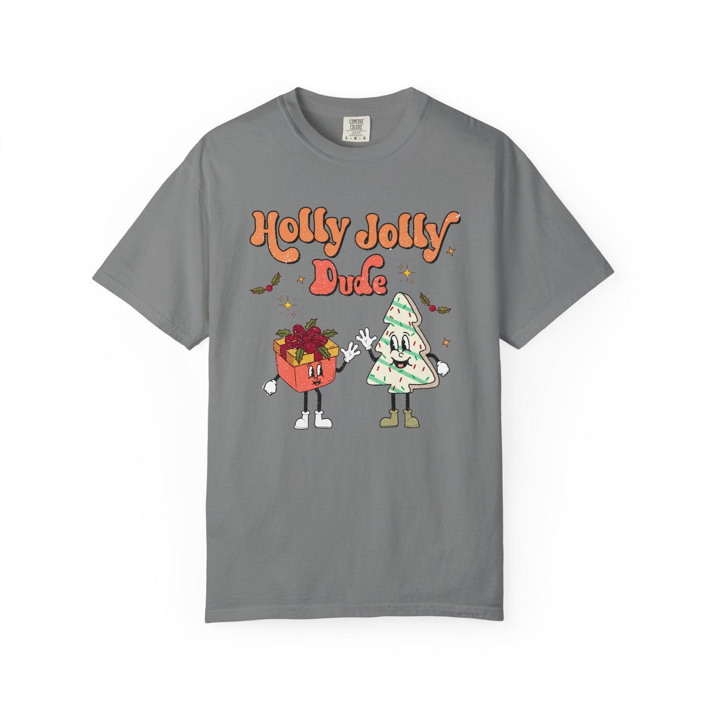 Holly Jolly Dude Retro Christmas Tshirt