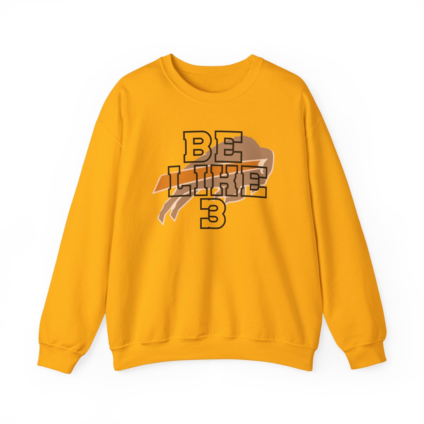 Be Like #3 Damar Hamlin Black Outline Buffalo Bills Logo Crewneck Sweatshirt