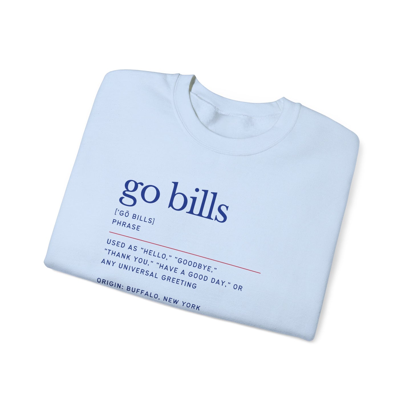 Go Bills Phonetic Spelling Fan Art Buffalo Bills Football Crewneck Sweatshirt