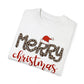 Merry Christmas Leopard Santa Hat Christmas Tshirt