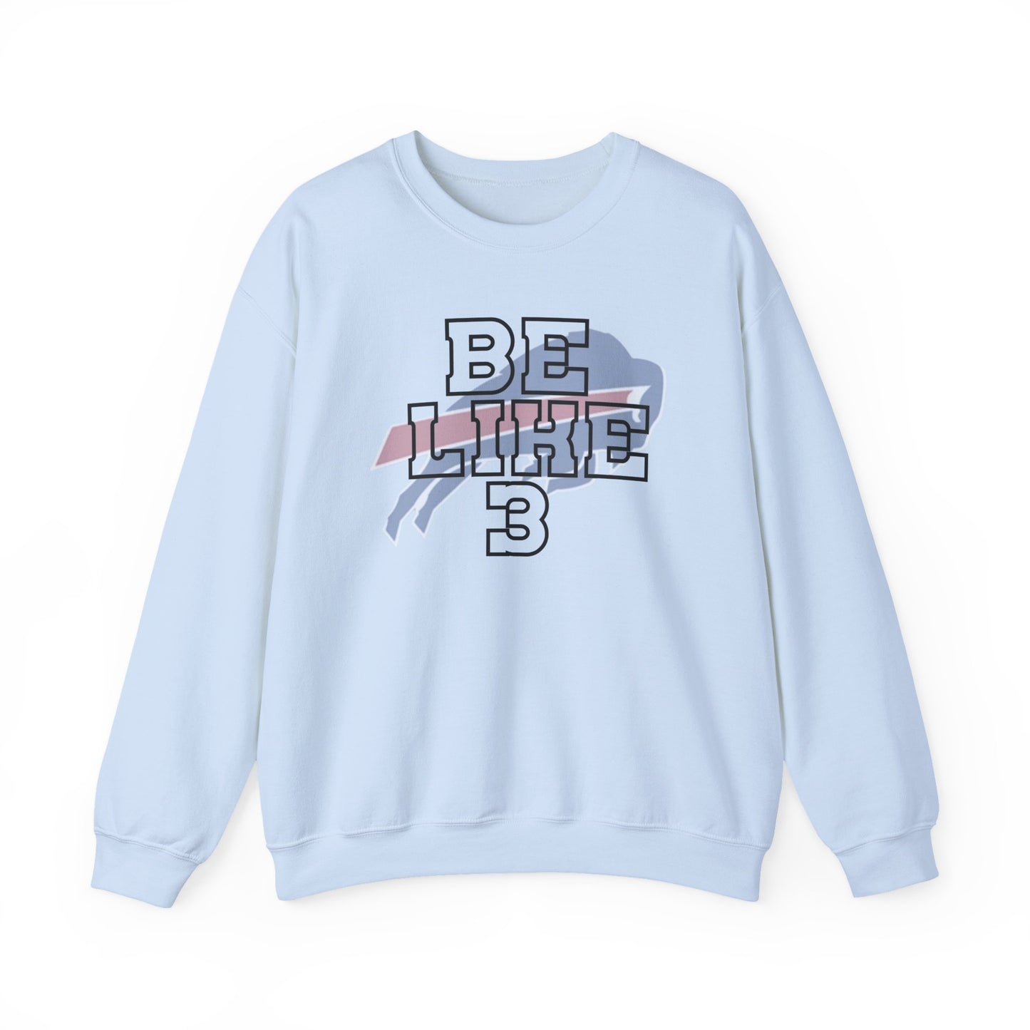 Be Like #3 Damar Hamlin Black Outline Buffalo Bills Logo Crewneck Sweatshirt