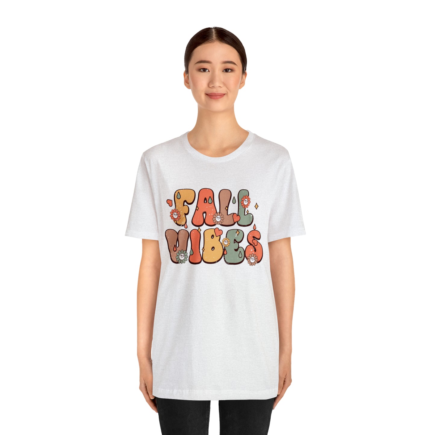 Fall Vibes Retro Design Short Sleeve Tshirt