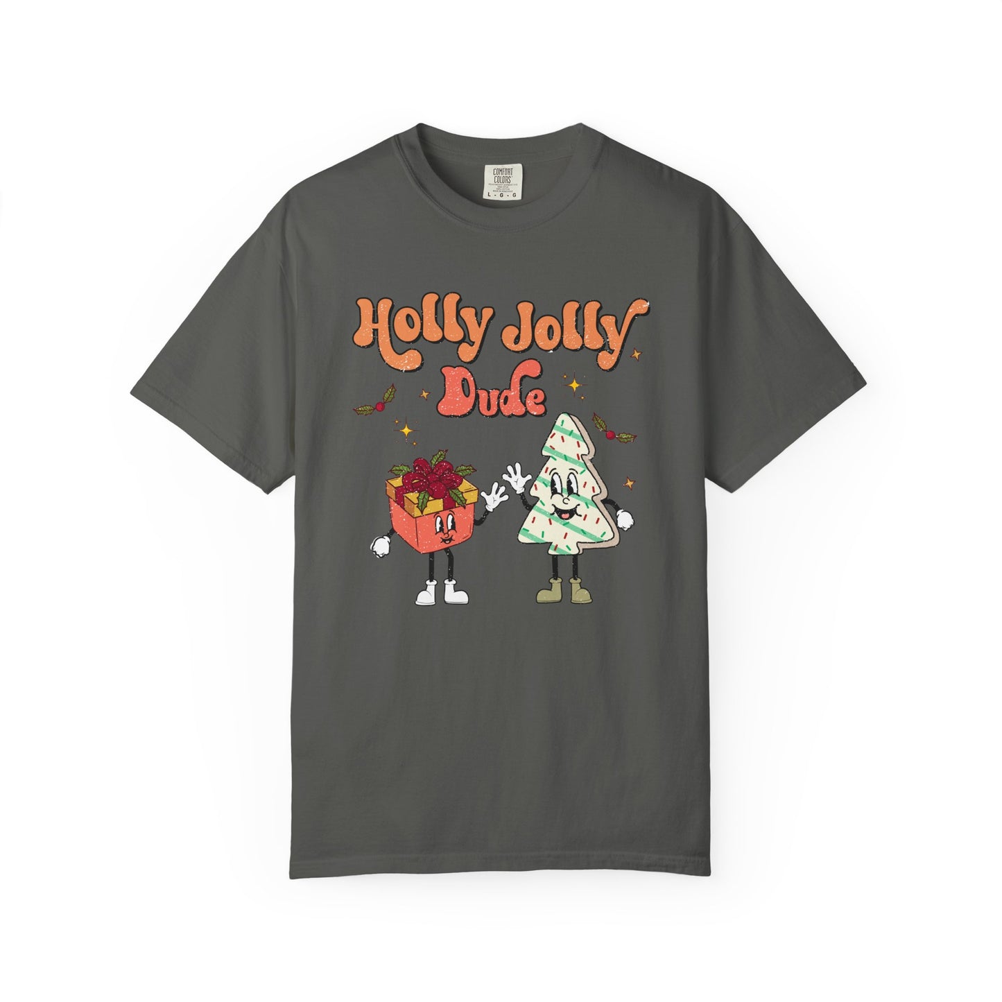 Holly Jolly Dude Retro Christmas Tshirt