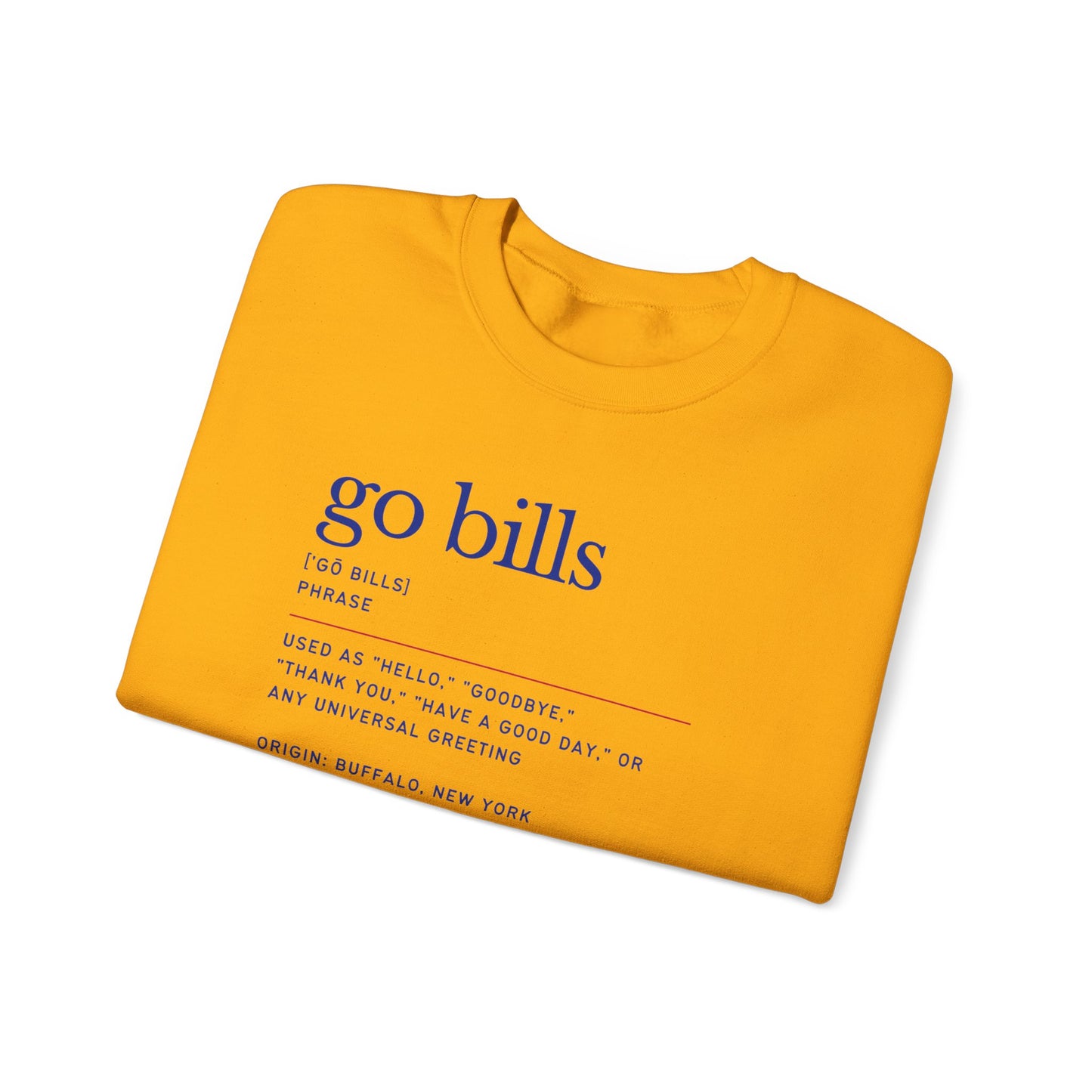 Go Bills Phonetic Spelling Definition Buffalo Bills Football Crewneck Sweatshirt