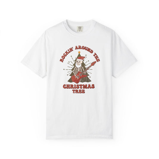 Rockin Around the Christmas Tree Skeleton Christmas Tshirt