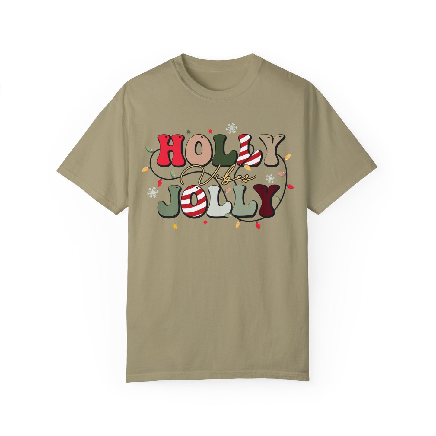 Holly Jolly Vibes with Lights Christmas Tshirt