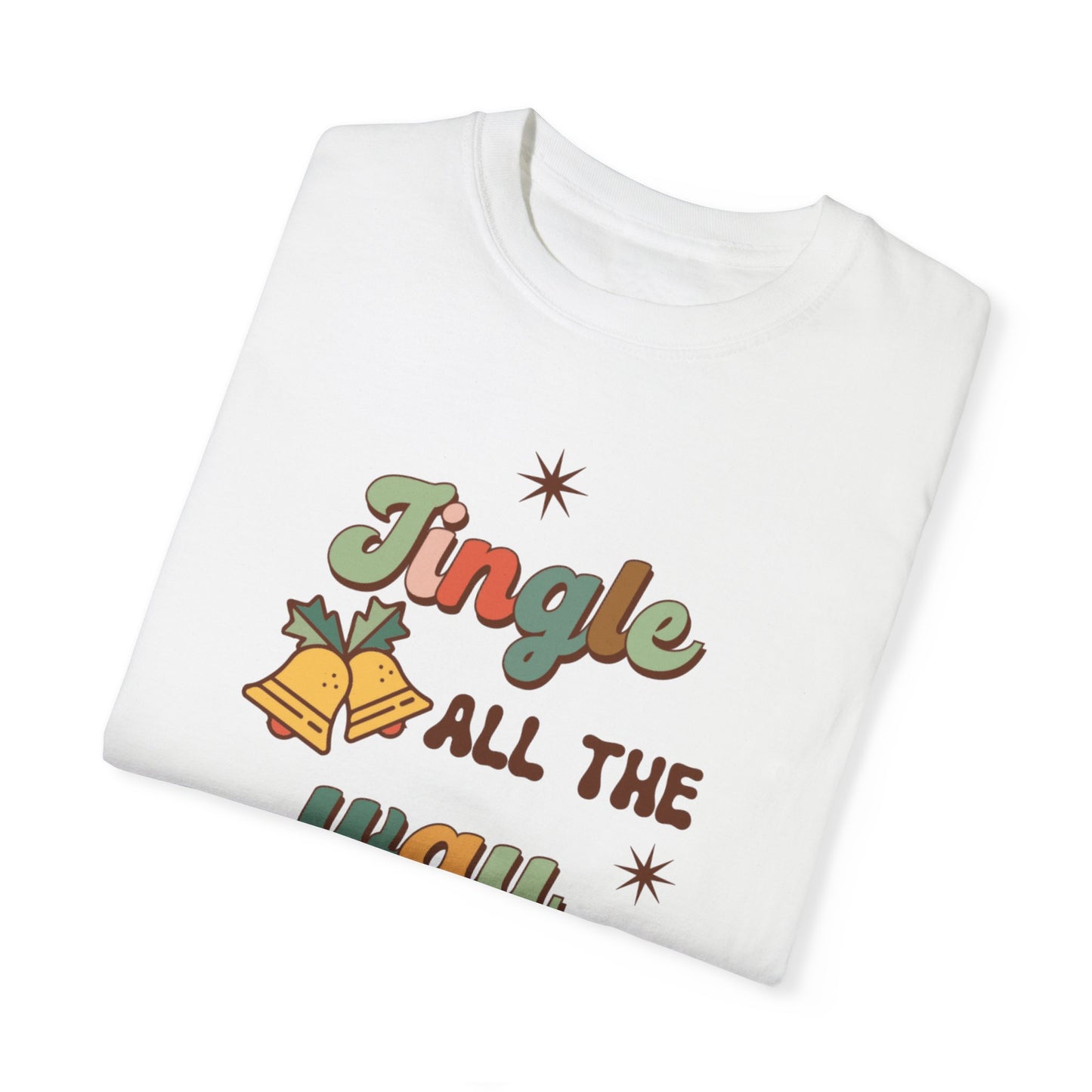 Jingle All the Way Groovy Retro Christmas Tshirt