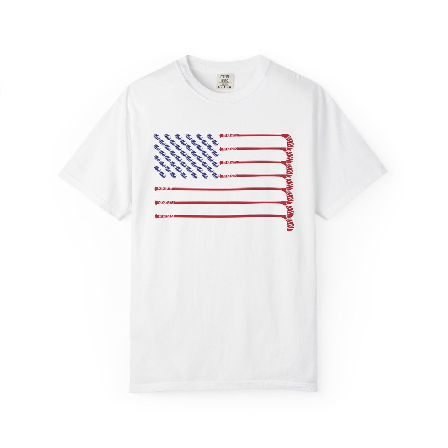USA Hockey American Flag T-Shirt – Patriotic Ice Hockey Graphic Tee – Team USA Red White Blue Short Sleeve Fan Shirt