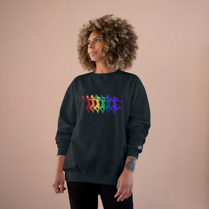 Womens Basketball Rainbow Silhouette Shooter Pride Crewneck Sweatshirt