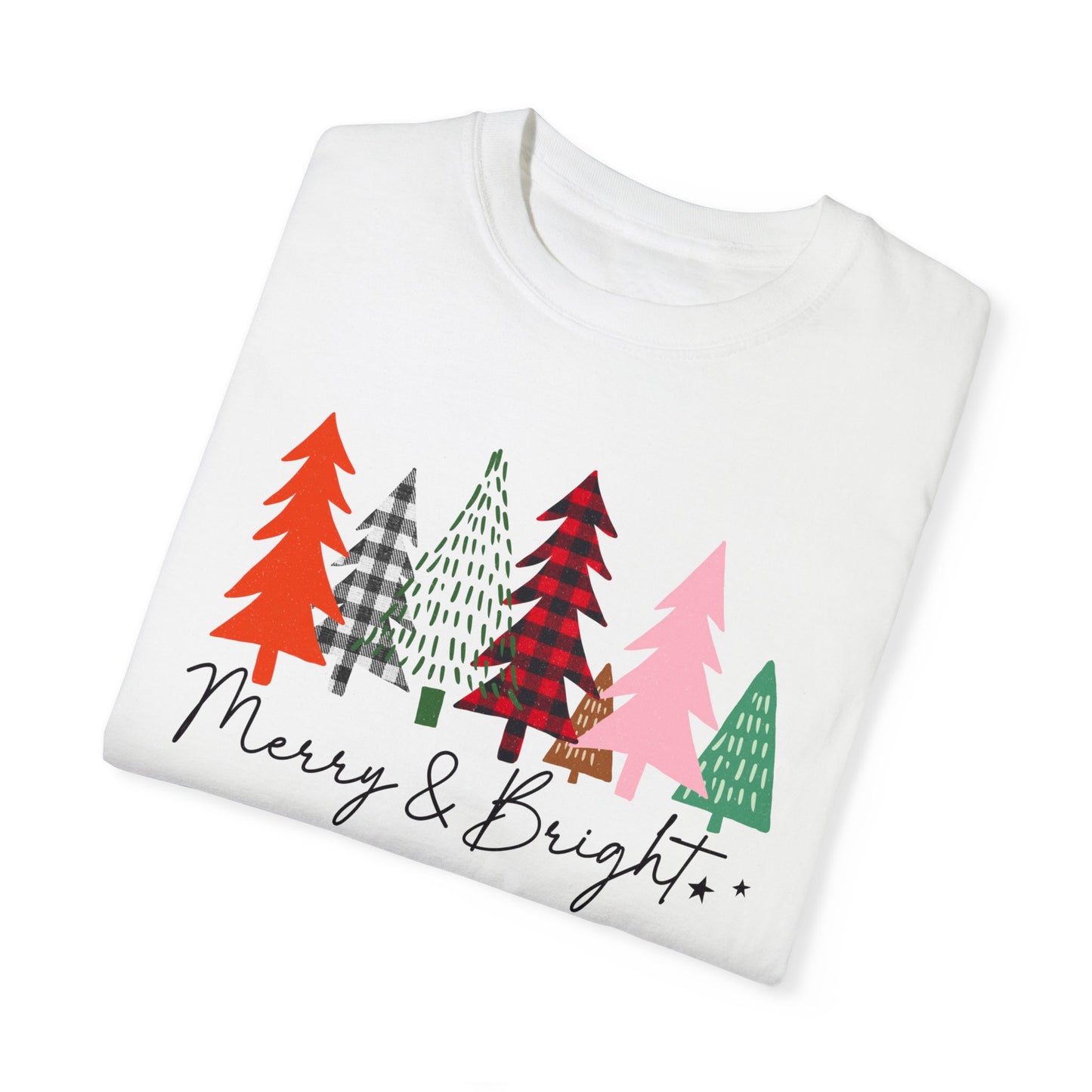 Merry & Bright Christmas Tree Tshirt