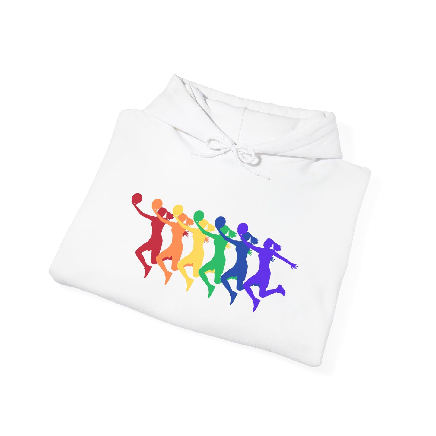 Womens Basketball Rainbow Silhouette Shooter Pride Hooded Sweatshirt