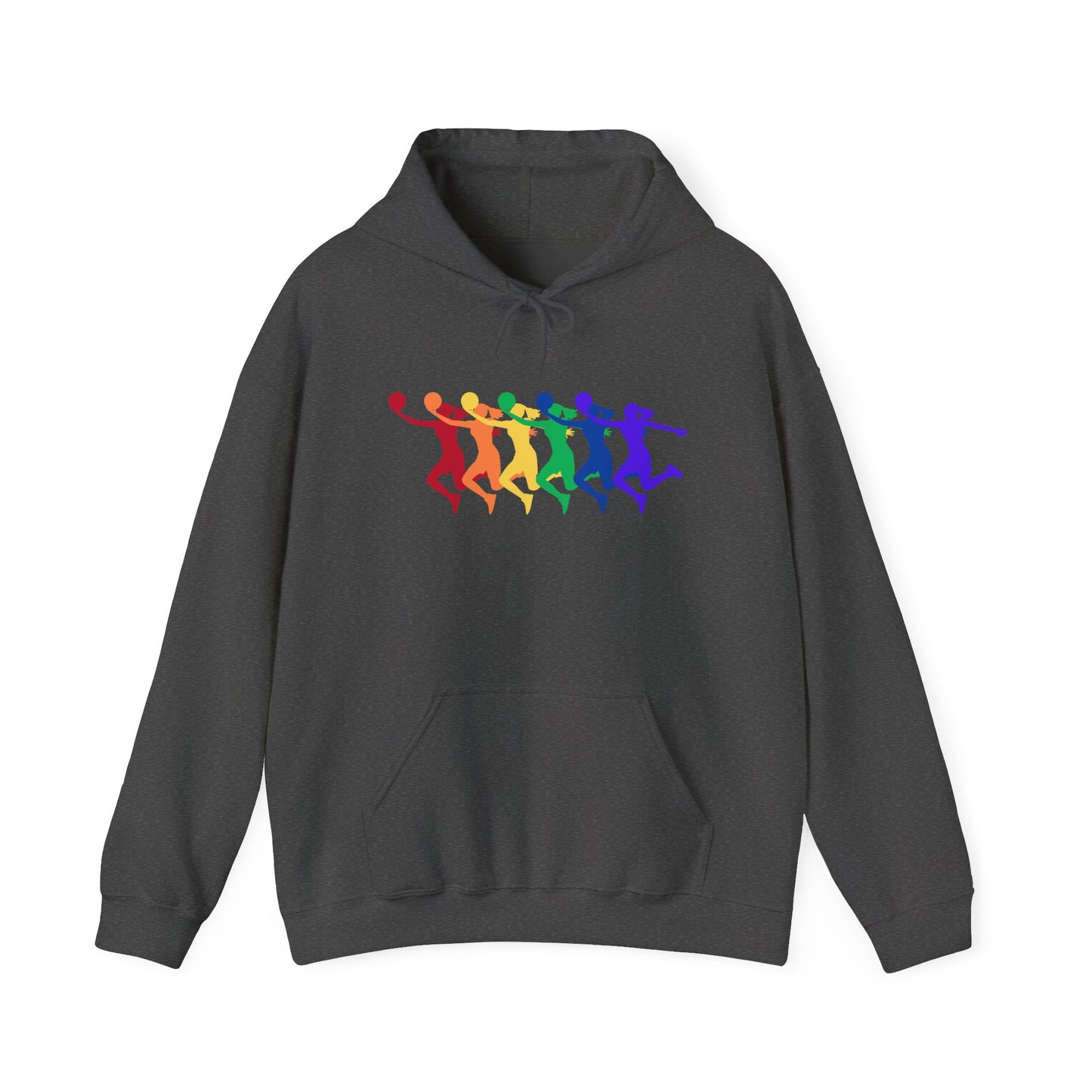 Womens Basketball Rainbow Silhouette Shooter Pride Hooded Sweatshirt