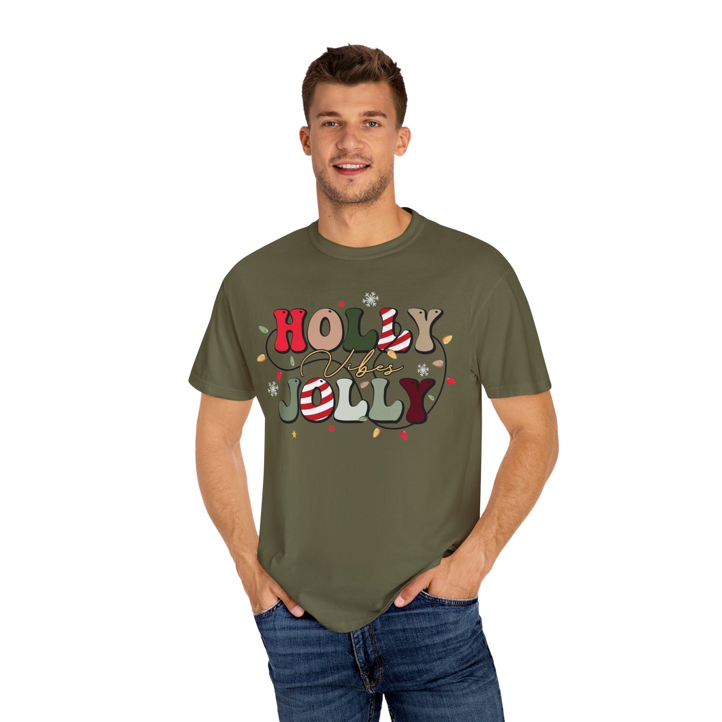 Holly Jolly Vibes with Lights Christmas Tshirt