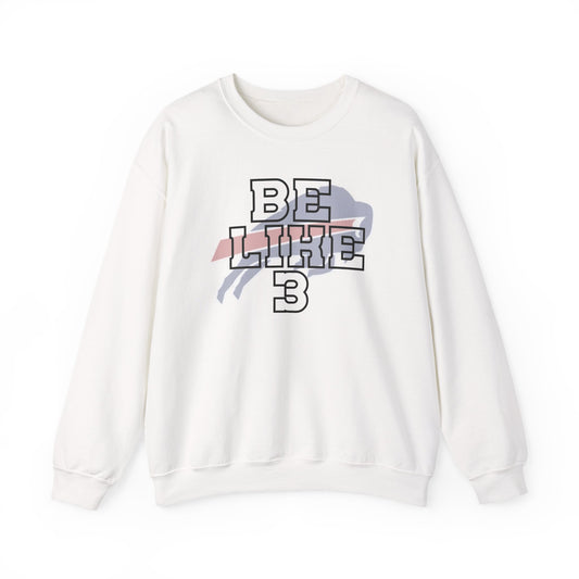 Be Like #3 Damar Hamlin Black Outline Buffalo Bills Logo Crewneck Sweatshirt