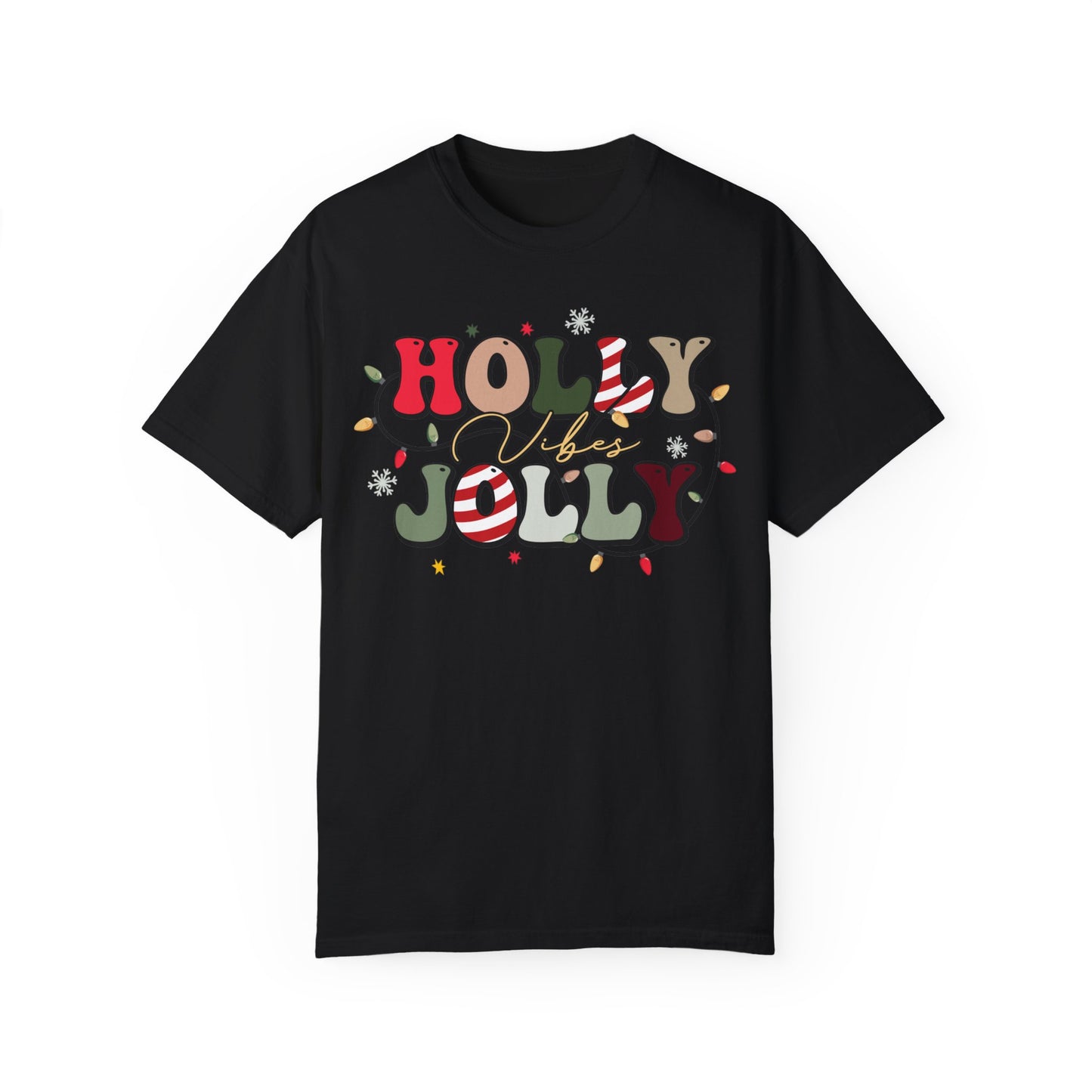 Holly Jolly Vibes with Lights Christmas Tshirt