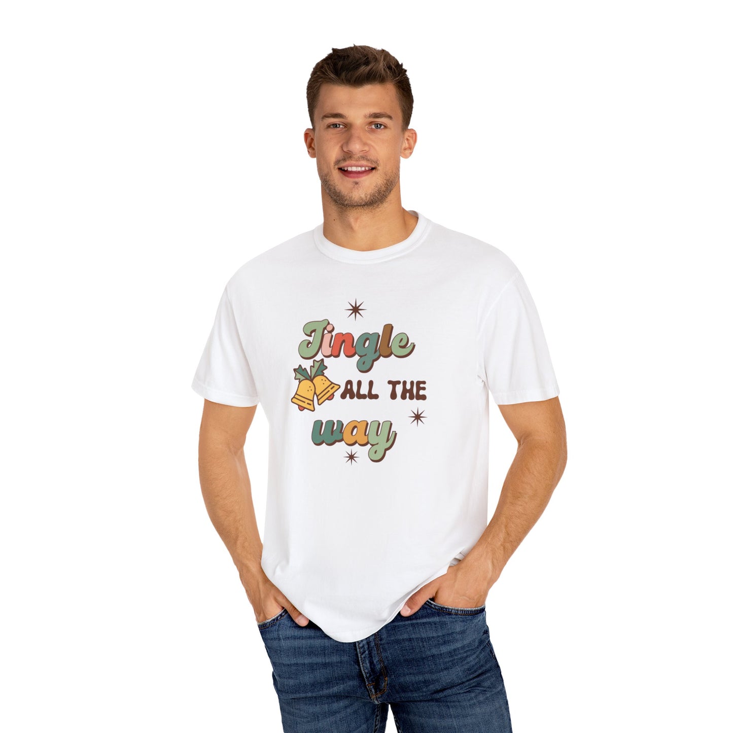 Jingle All the Way Groovy Retro Christmas Tshirt