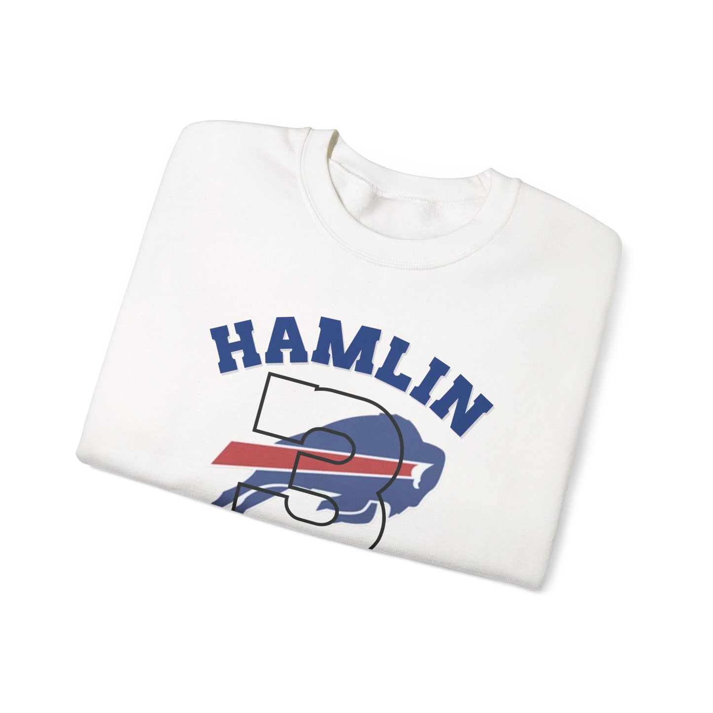 Hamlin Strong #3 Damar Hamlin Buffalo Bills Logo Crewneck Sweatshirt