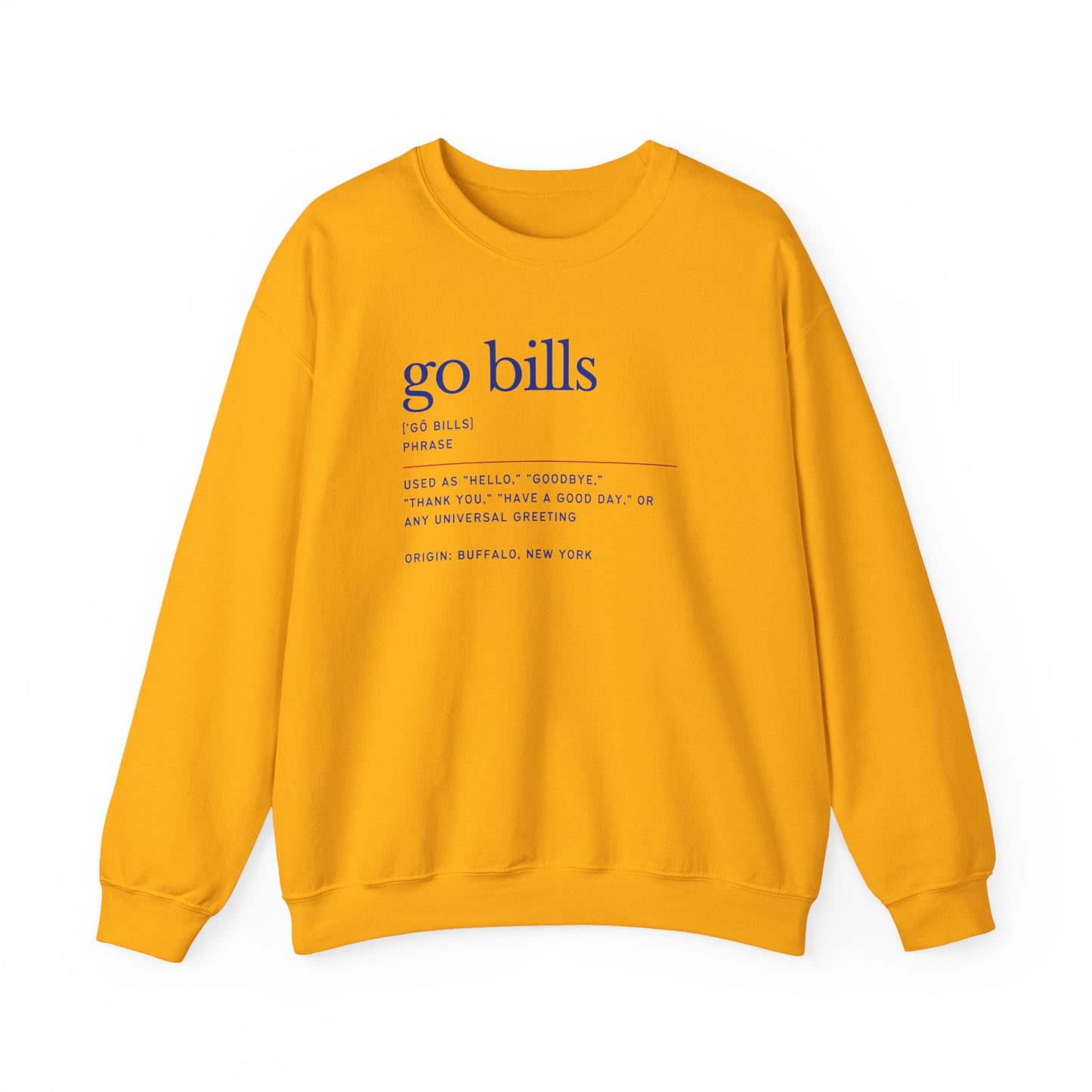 Go Bills Phonetic Spelling Definition Buffalo Bills Football Crewneck Sweatshirt