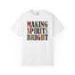 Making Spirits Bright Plaid Leopard Print Christmas Tshirt