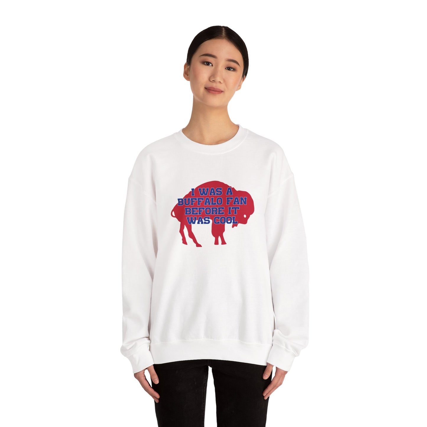 I Was a Buffalo Fan Before it was Cool Retro Red Logo Bills Mafia Football Crewneck Sweatshirt