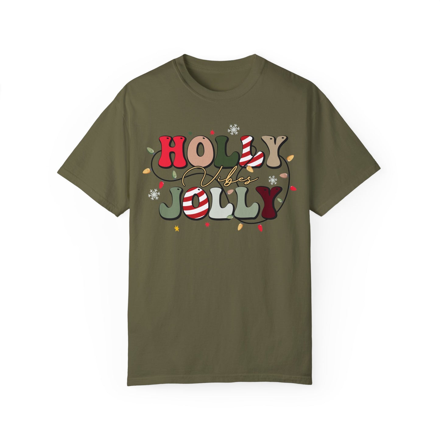 Holly Jolly Vibes with Lights Christmas Tshirt