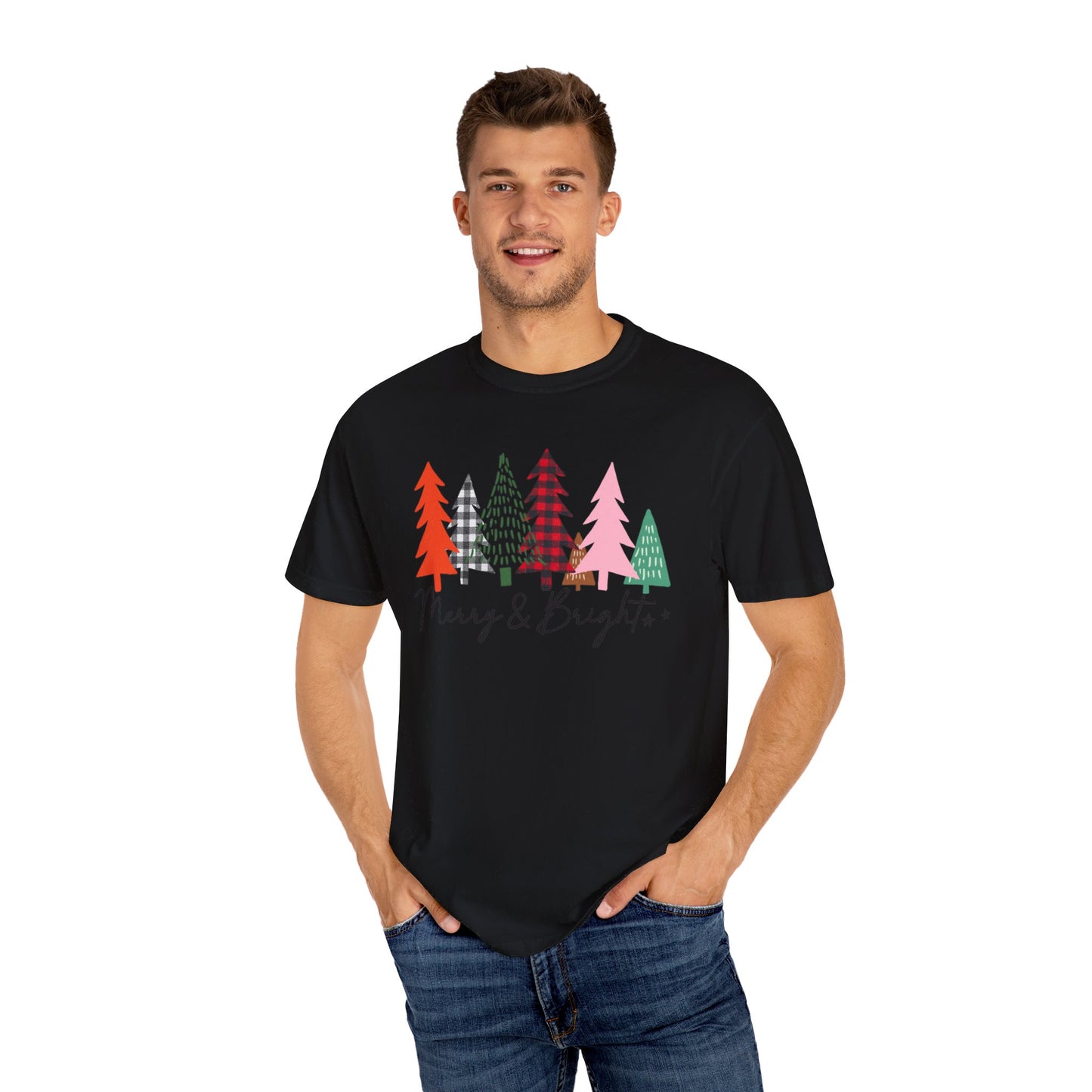 Merry & Bright Christmas Tree Tshirt