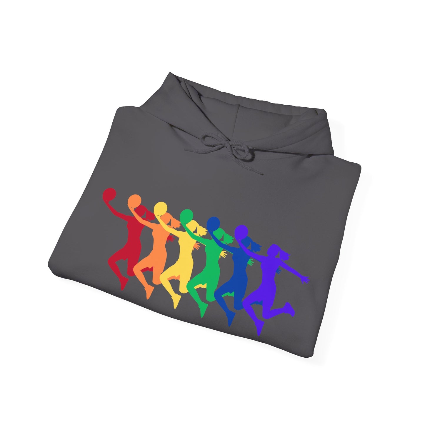 Womens Basketball Rainbow Silhouette Shooter Pride Hooded Sweatshirt