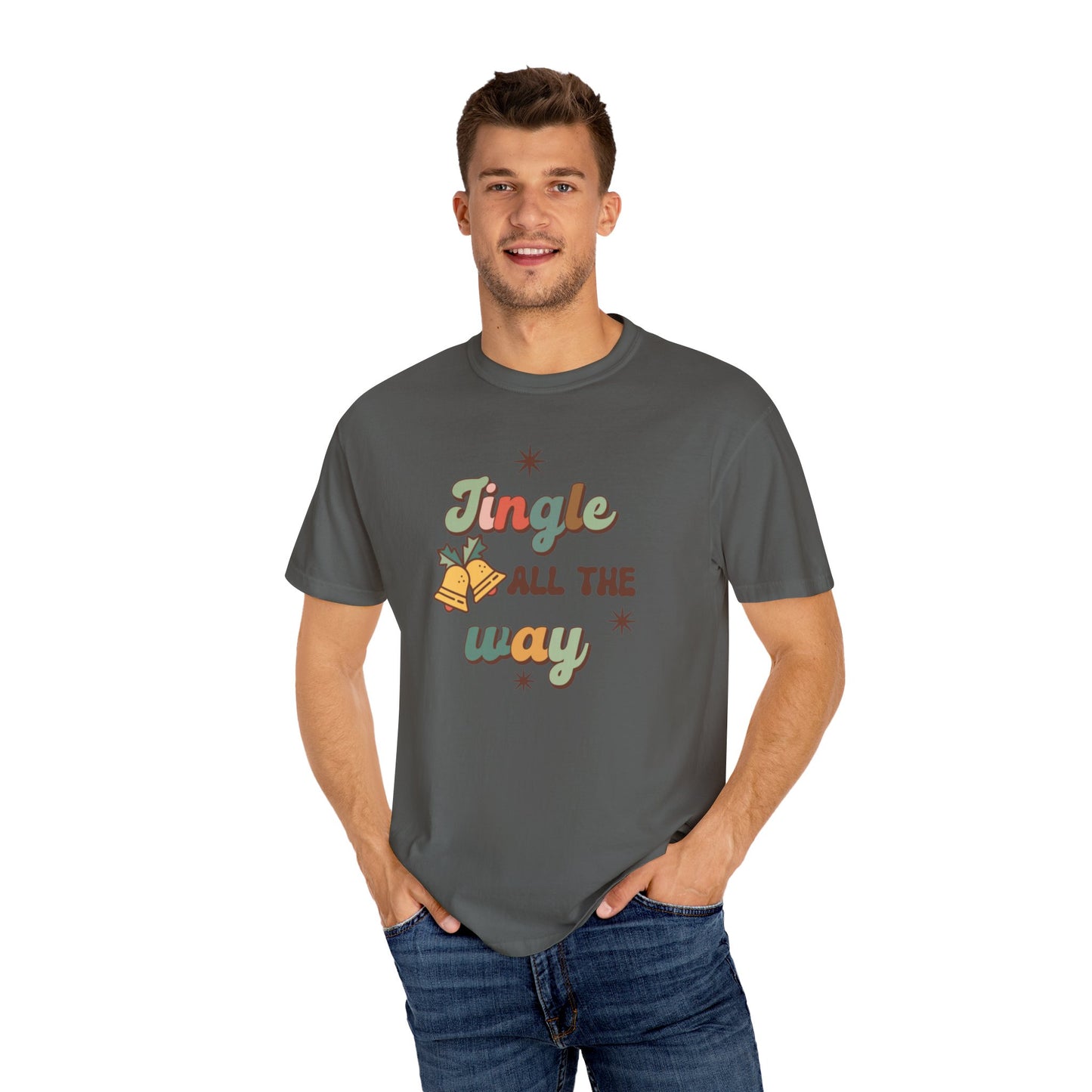 Jingle All the Way Groovy Retro Christmas Tshirt