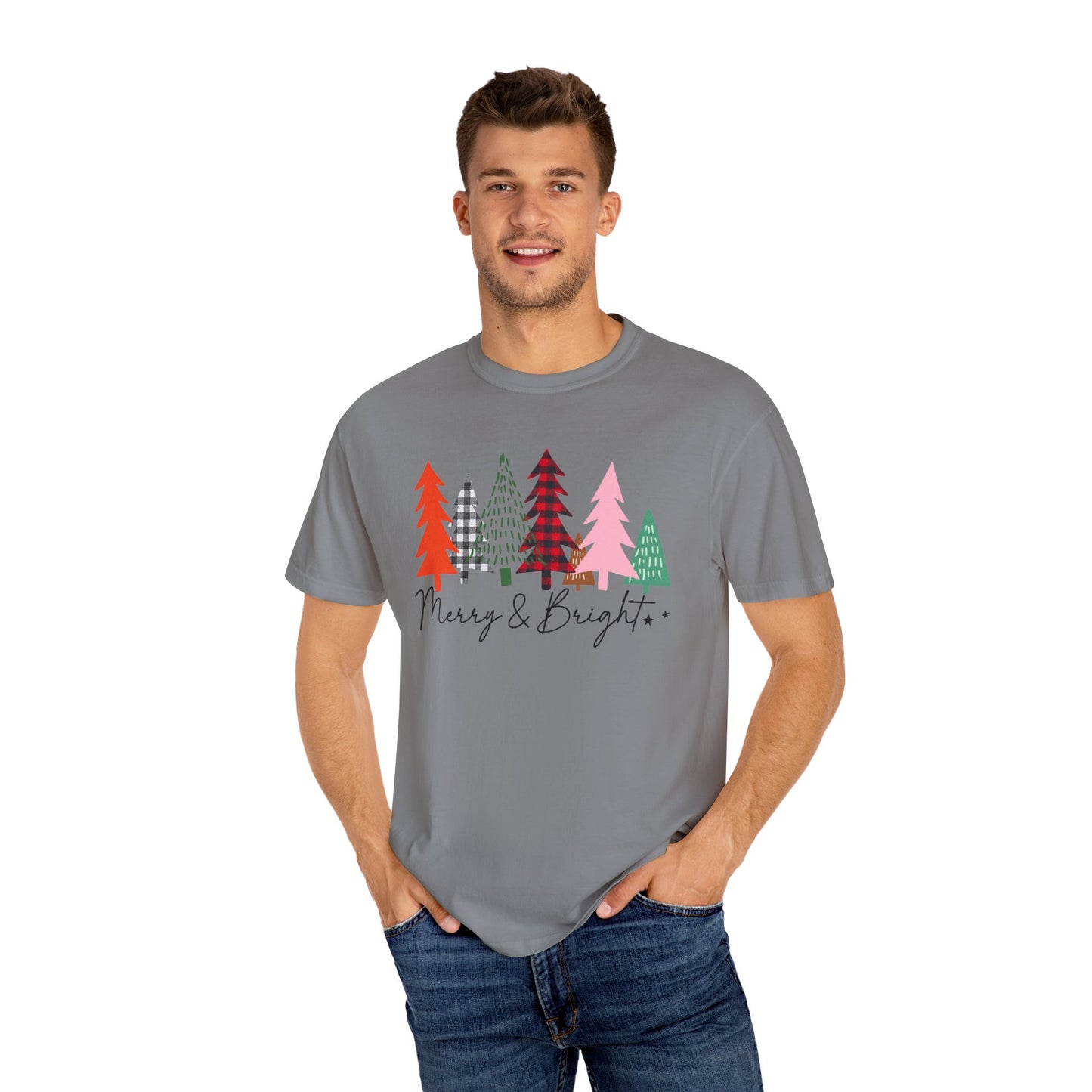 Merry & Bright Christmas Tree Tshirt