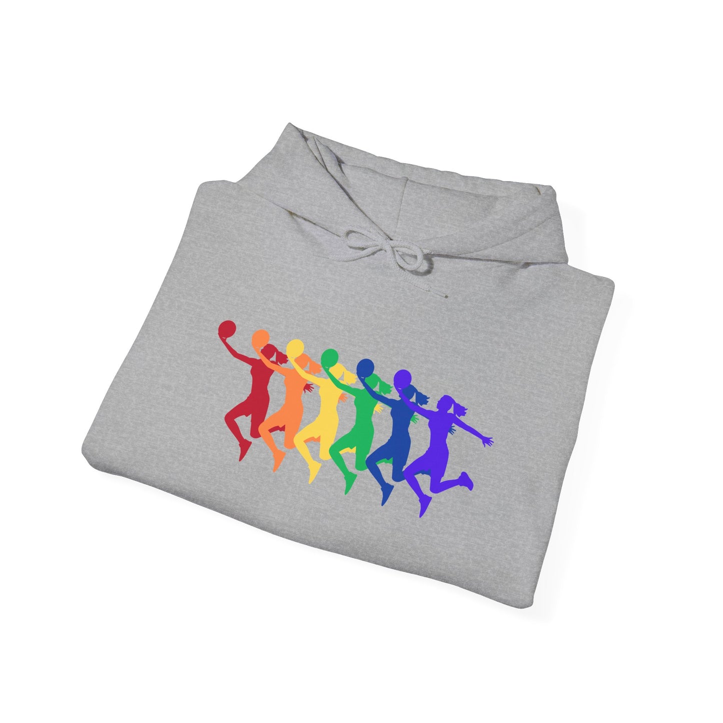 Womens Basketball Rainbow Silhouette Shooter Pride Hooded Sweatshirt