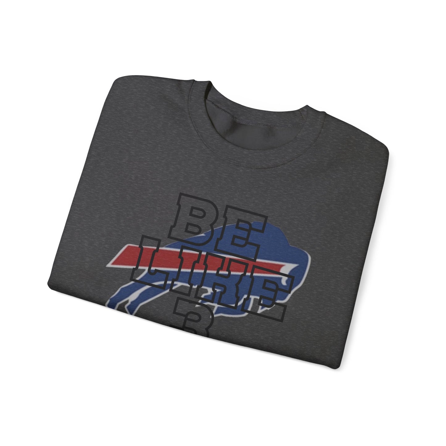 Be Like #3 Damar Hamlin Black Outline Buffalo Bills Logo Crewneck Sweatshirt