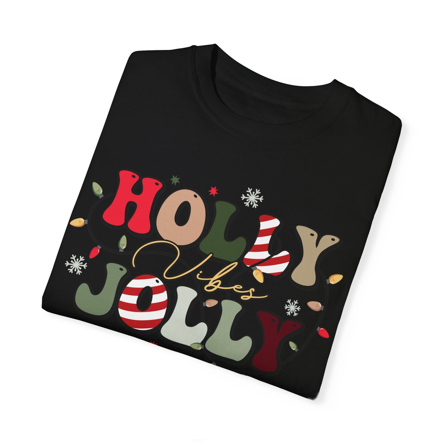 Holly Jolly Vibes with Lights Christmas Tshirt