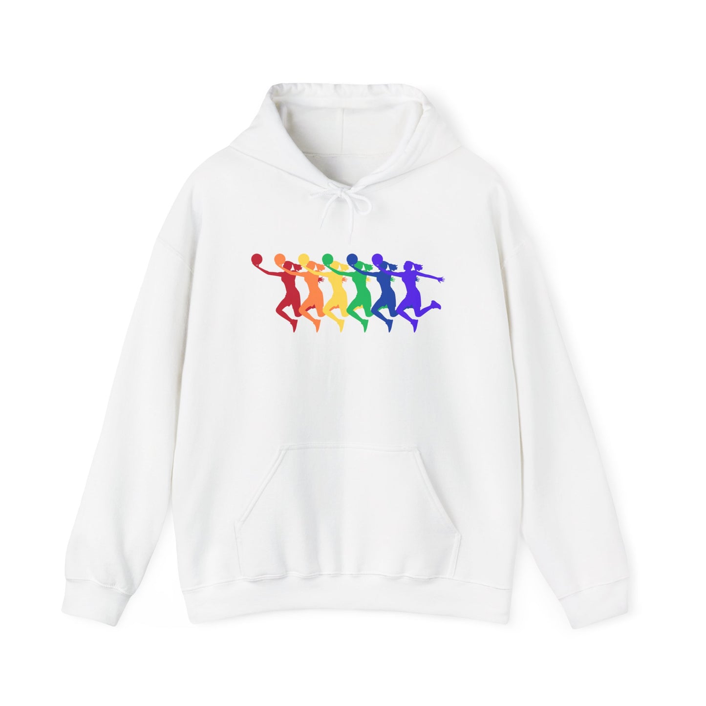 Womens Basketball Rainbow Silhouette Shooter Pride Hooded Sweatshirt