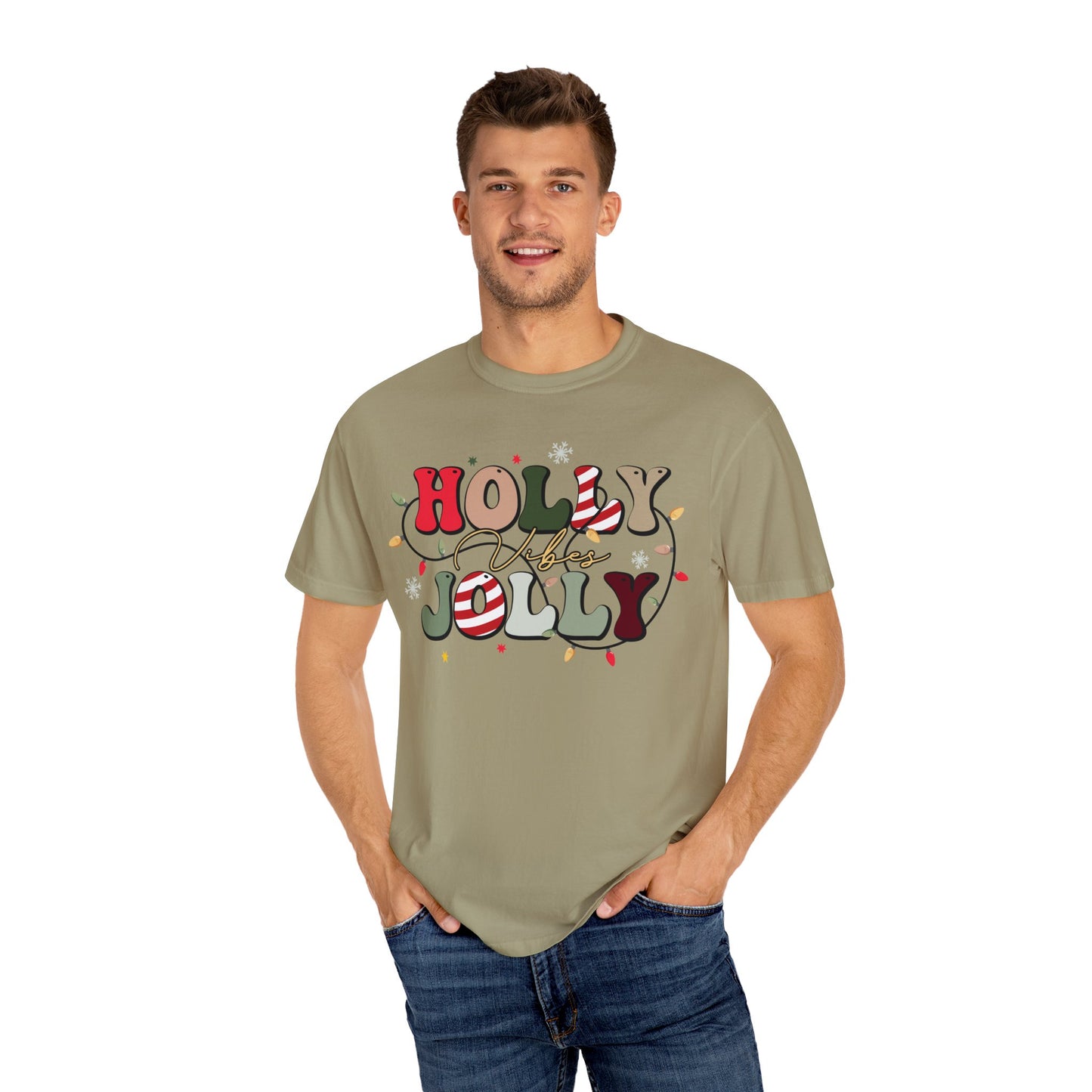 Holly Jolly Vibes with Lights Christmas Tshirt