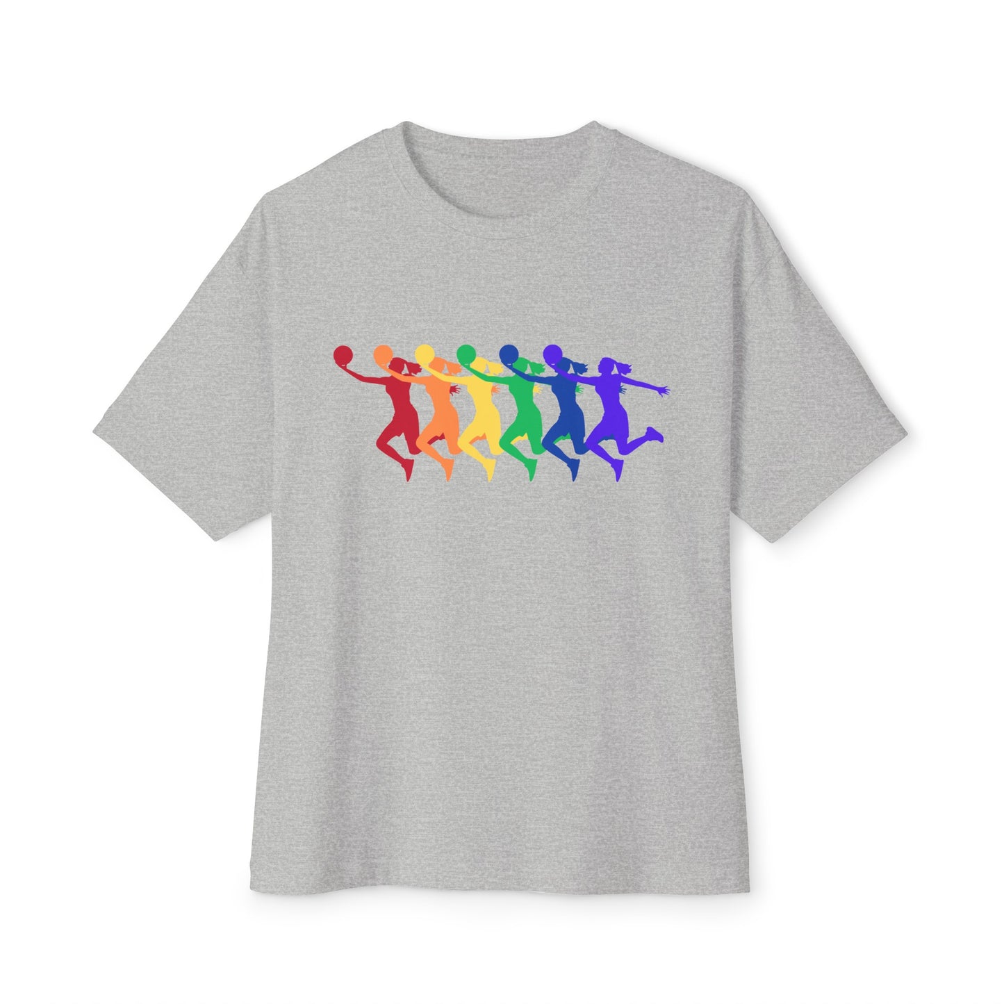 Womens Basketball Rainbow Silhouette Shooter Pride Tshirt Oversized