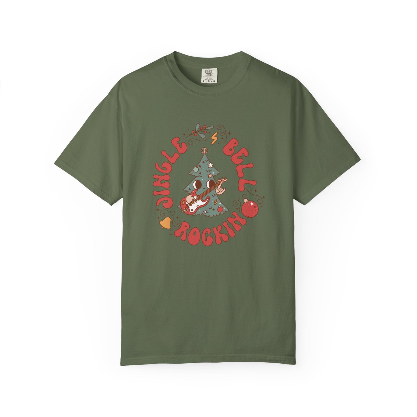 Groovy Jingle Bell Rockin Christmas Retro Style TeeShirt