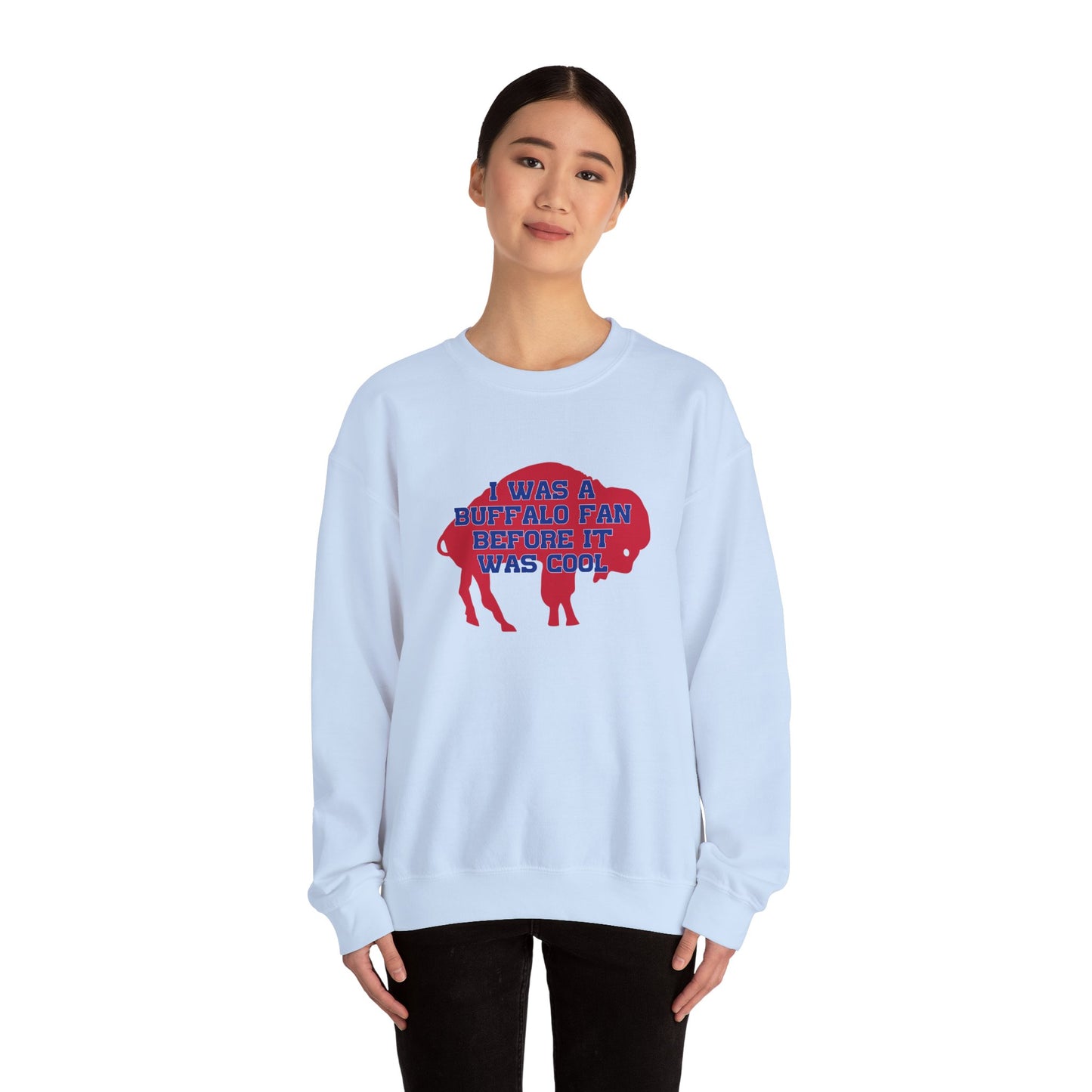 I Was a Buffalo Fan Before it was Cool Retro Red Logo Bills Mafia Football Crewneck Sweatshirt