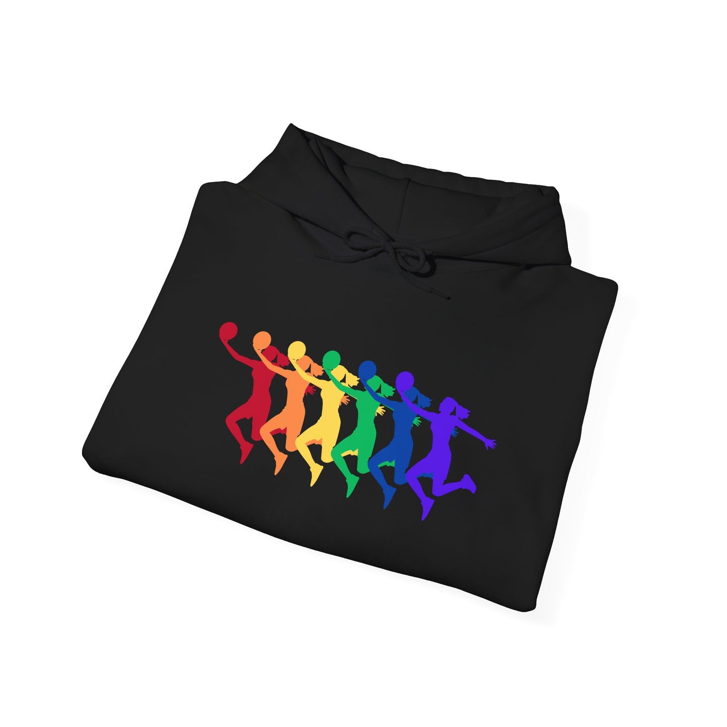Womens Basketball Rainbow Silhouette Shooter Pride Hooded Sweatshirt