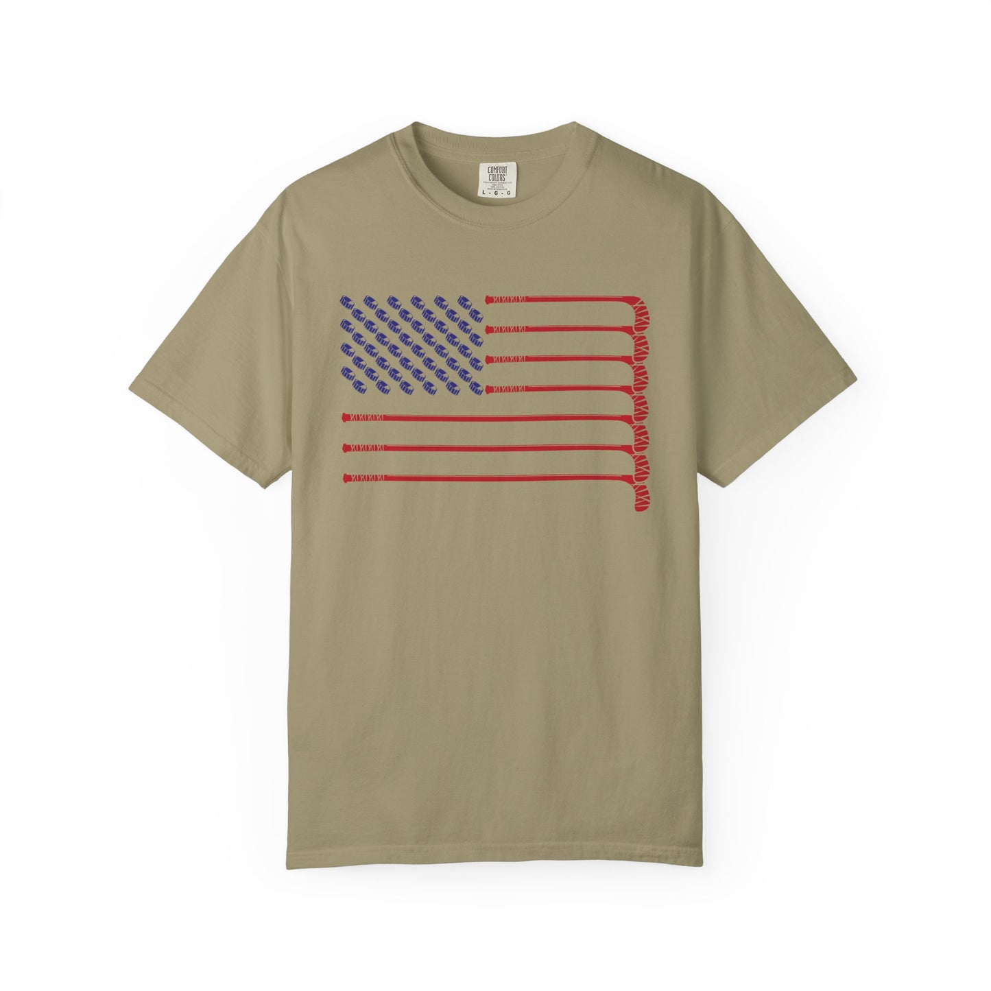 USA Hockey American Flag T-Shirt – Patriotic Ice Hockey Graphic Tee – Team USA Red White Blue Short Sleeve Fan Shirt