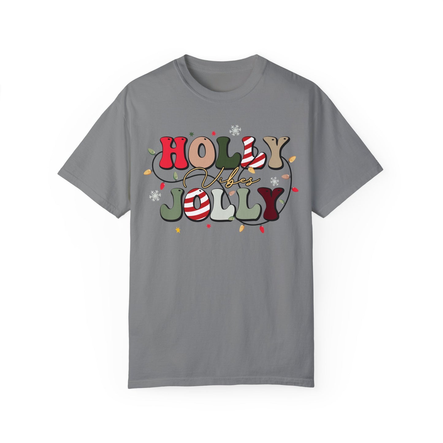 Holly Jolly Vibes with Lights Christmas Tshirt