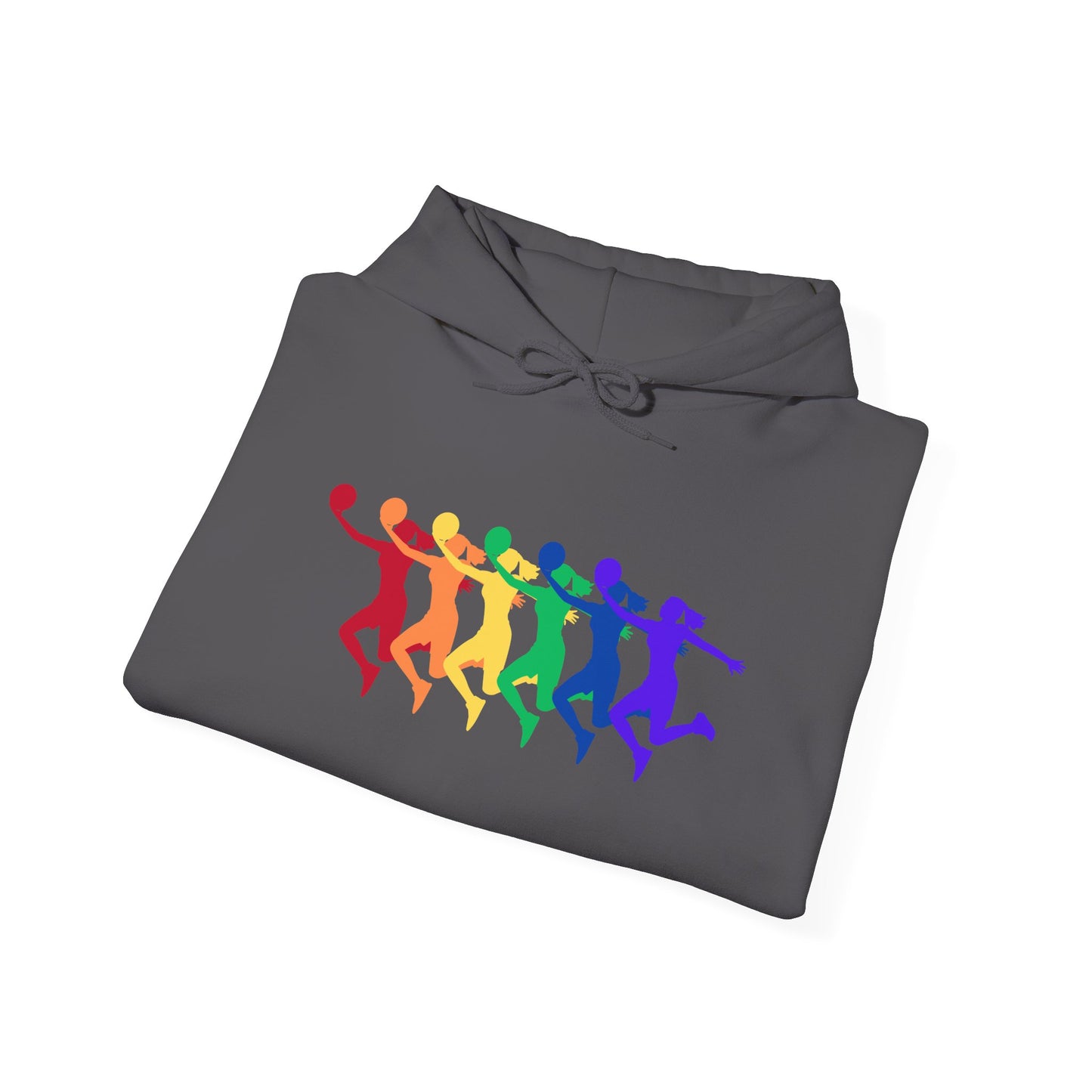 Womens Basketball Rainbow Silhouette Shooter Pride Hooded Sweatshirt