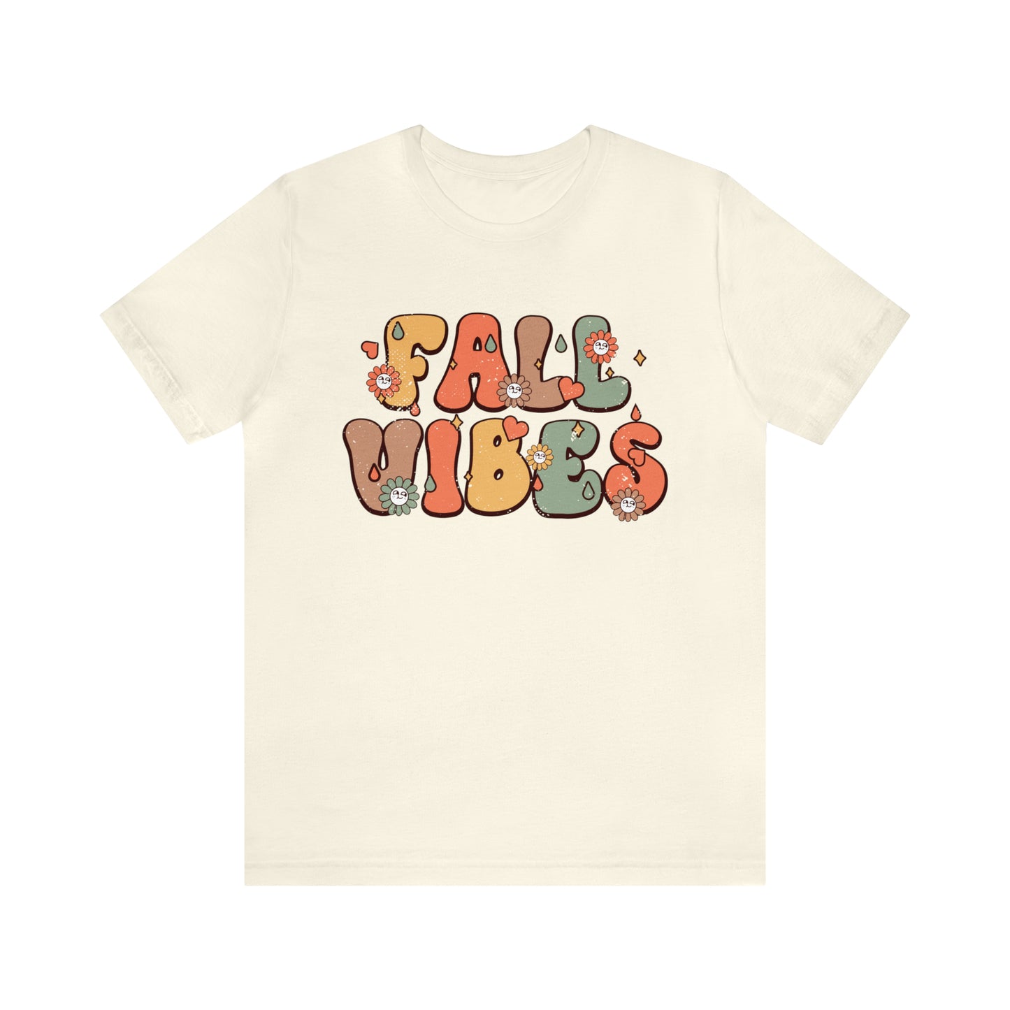 Fall Vibes Retro Design Short Sleeve Tshirt