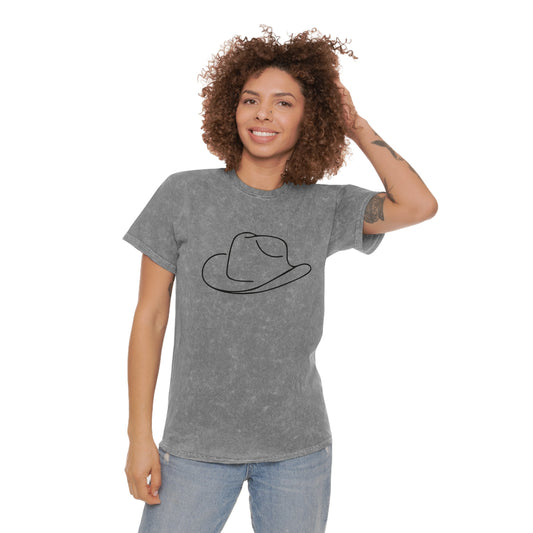 Country Tshirt Simple Western Cowboy Hat Unisex Mineral Wash T-Shirt