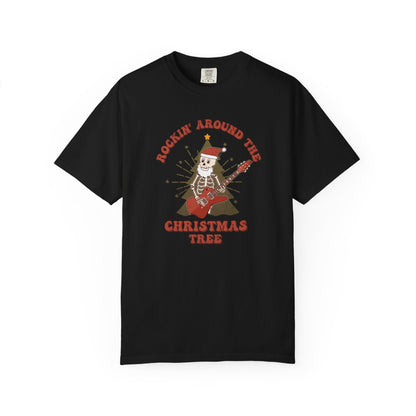 Rockin Around the Christmas Tree Skeleton Christmas Tshirt
