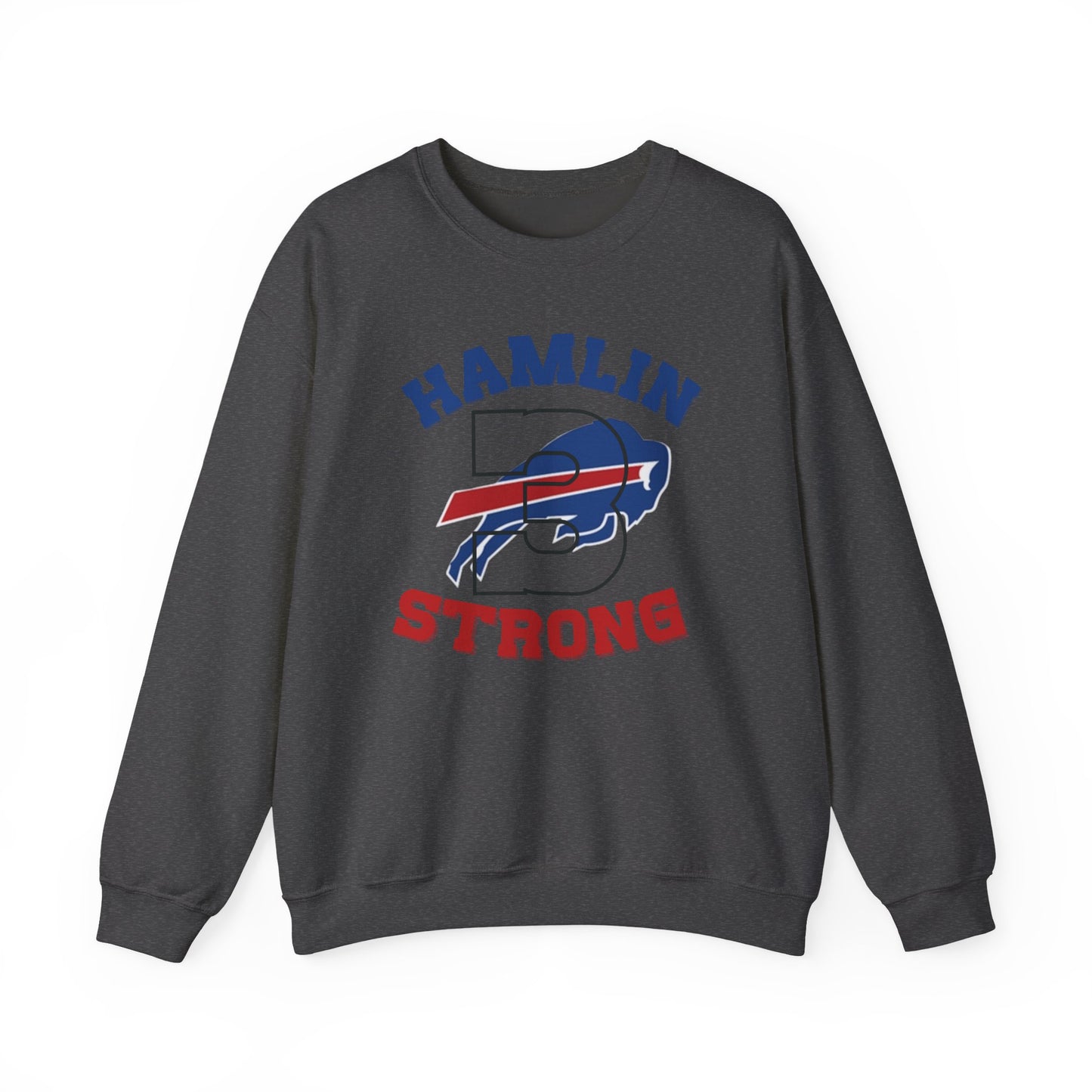 Hamlin Strong #3 Damar Hamlin Buffalo Bills Logo Crewneck Sweatshirt
