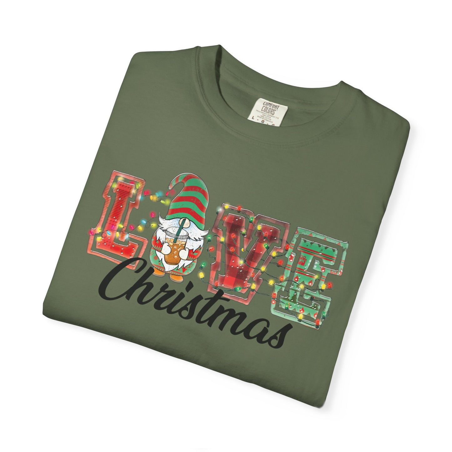 Love Christmas Cute Gnome Lights Christmas Tshirt