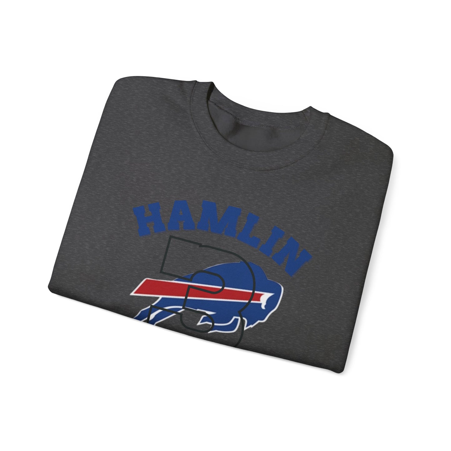 Hamlin Strong #3 Damar Hamlin Buffalo Bills Logo Crewneck Sweatshirt