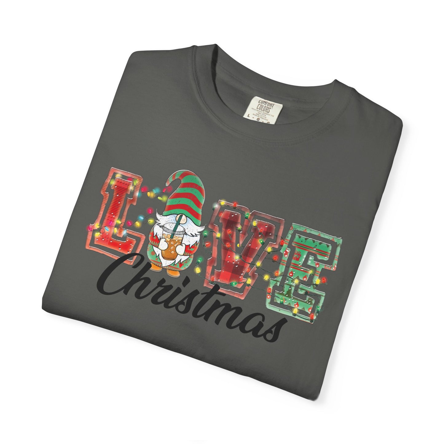 Love Christmas Cute Gnome Lights Christmas Tshirt